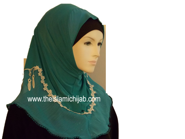 Teal Summer stylish 1 piece Hijab 13